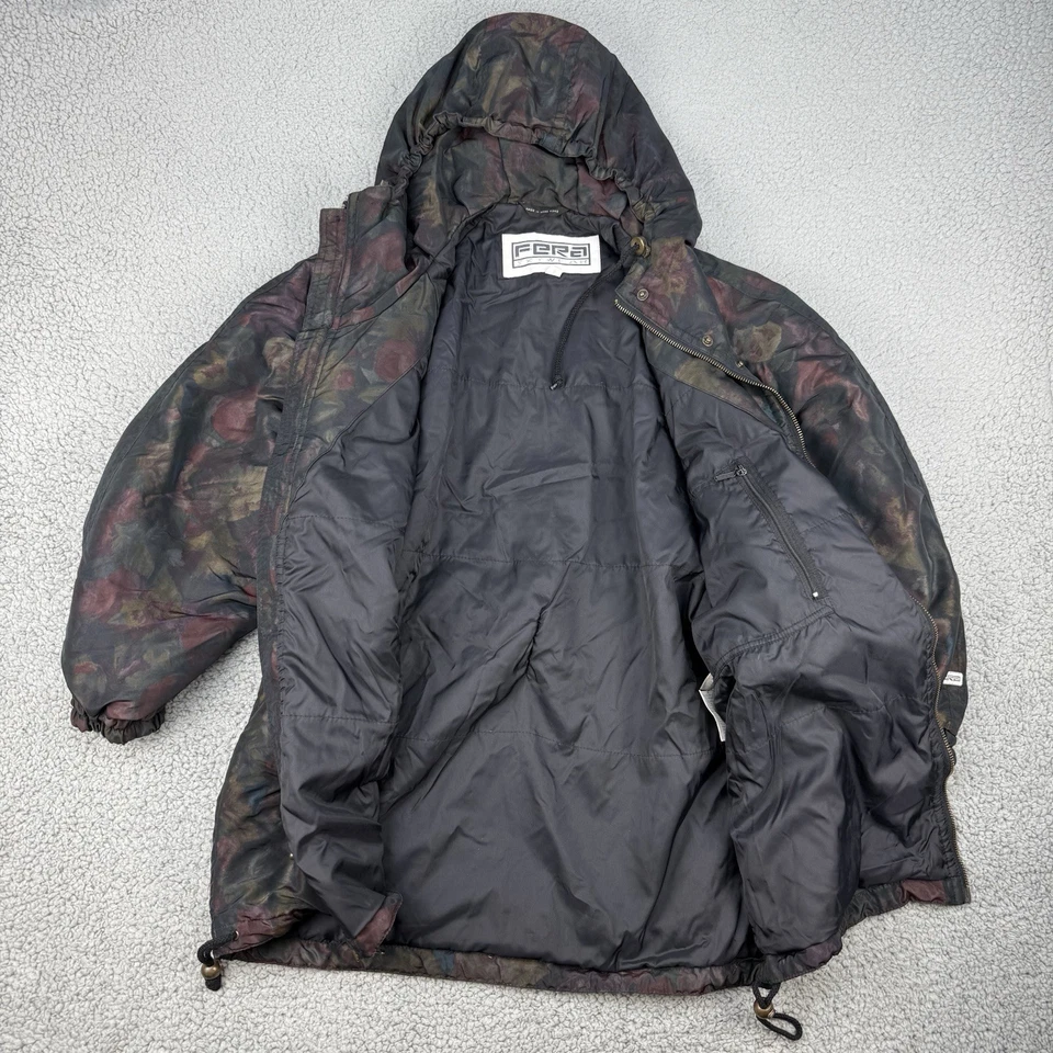 Chaqueta de esquí vintage Fera SkiWear para mujer talla 6 negra roja floral con cinturón cremallera completa Foto 3 de 4