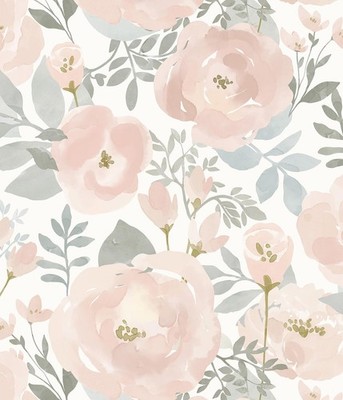 Peel and Stick Wallpaper Floral Wallpaper 17.3in x118.1in Floral Paper Peony ...