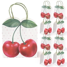 Cherry Gift Bags Fruit Party Favor Paper Goodie Candy Sweet Cherries Treat Ba...