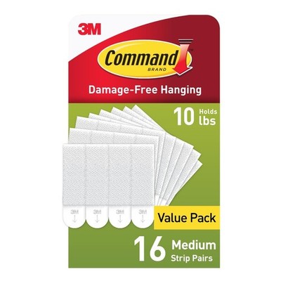 32 White Medium Command Strips for Frames