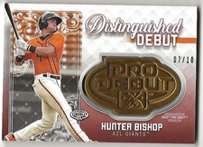 Hunter Bishop 2020 Topps Pro Debut Distinguished Debut Medallions Red /10 Giants