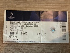 Rangers FC - Liverpool ticket Mo Salah fastest hat trick in Champions League