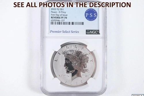NobleSpirit (LB) 2022 Fiji Peace Silver Dollar D Privy 1st Day NGC Reverse PF70