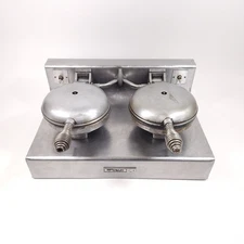 Wells Double Waffle Maker 110v Tested Working Commercial Baker