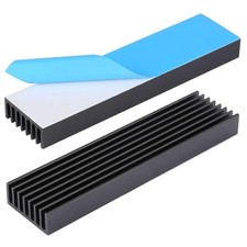 2 PCS 100x25x10mm Black Aluminum Heatsink, 4x1x0.4, Cooling Fin, Thermal Tape