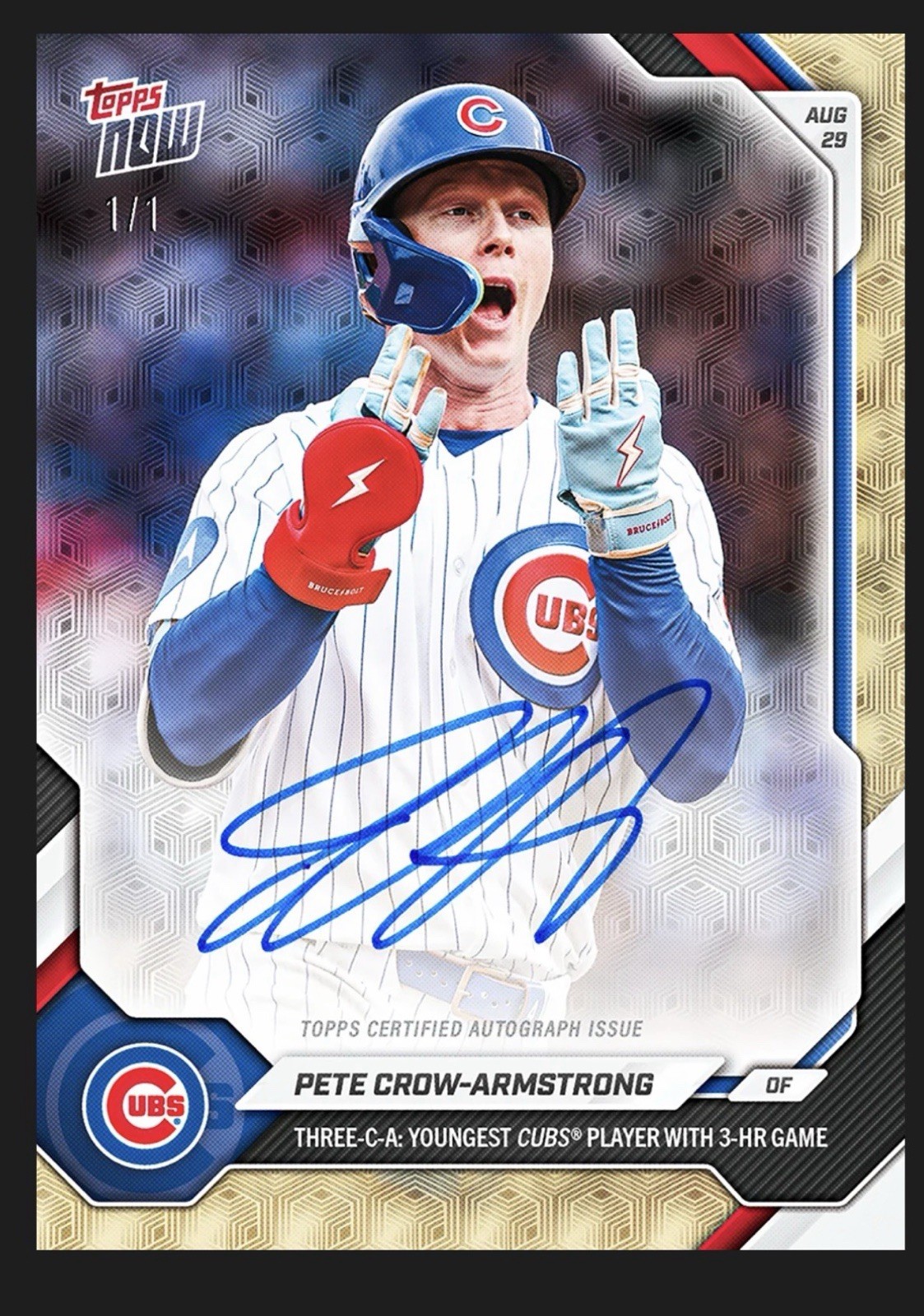Pete Crow-Armstrong Youngest 3-HR -2026 MLB ToppsNOW Chance At 1/1 Auto Presale