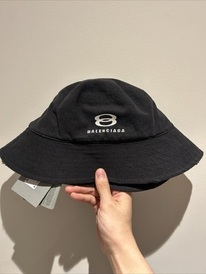 帽子 Balenciaga Bucket Hat Cotton Drill Black Balenciaga cotton drill bucket hat with tags on (Unused) | eBay UK
