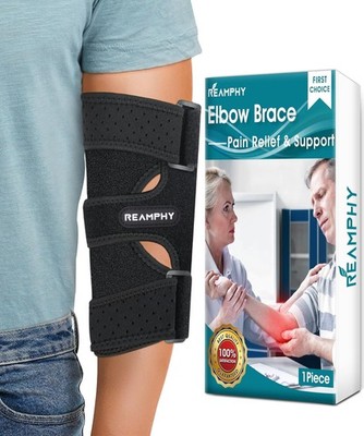 Reamphy Elbow Brace, Adjustable Elbow Splint for Tendonitis, Tennis Elbow