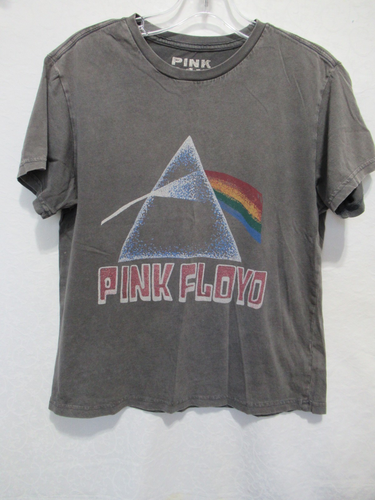 Lucky Brand Women's Size XS Distressed Gray Pink Floyd Short Sleeve Tee