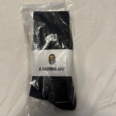 A Bathing Ape Socks With Bag - Color Black Size Medium Embroidered  Sneaker Head