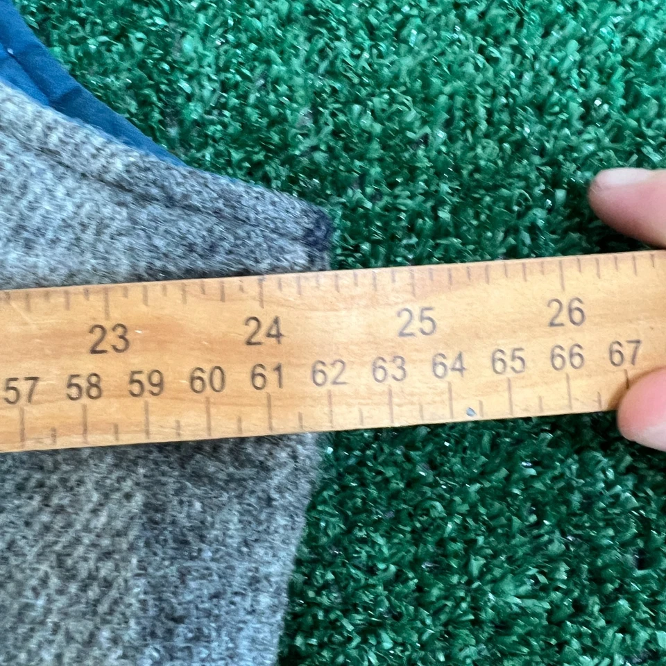 Colete xadrez de lã reversível vintage Woolrich azul macio masculino GG anos 70 anos 80 - Imagem 3 de 4