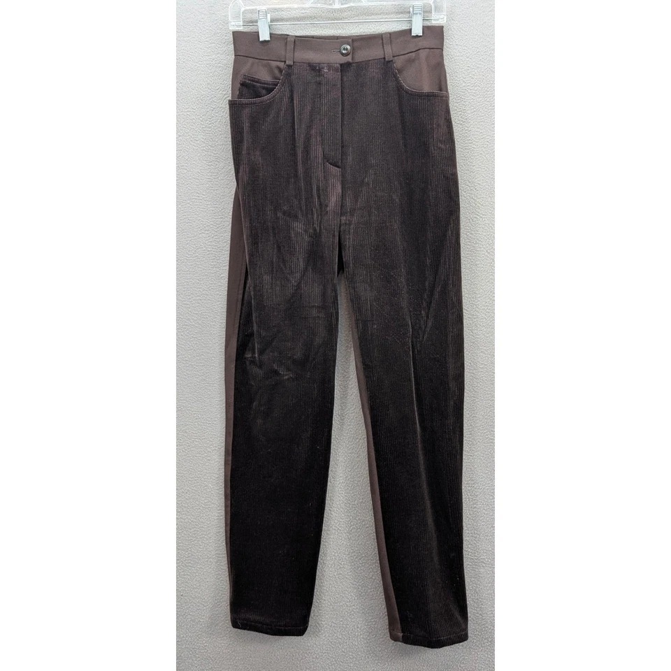 Pantalones Escada Margaretha Ley Pana Tiro Alto Elastizados Alemania Marrón Talla 36 Foto 3 de 4