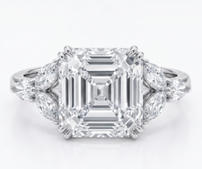 5.30 Ct Certified Asscher Cut White Natural D...