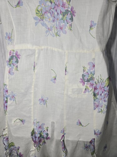 Vintage 1930s Day Dress Sheer Cotton Sundress Floral Sz 32 Waist Ruffles Violets - Picture 15 of 16