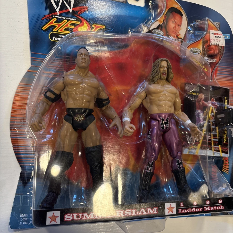 2001 WWF WWE Sunday Night Heat Famous Scenes Serie 3 The Rock HHH Triple H Foto 2 de 4