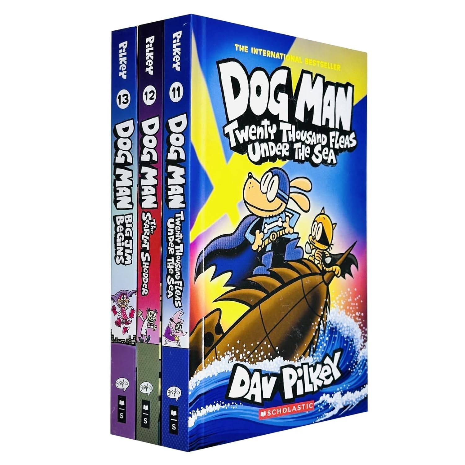 Dog Man Series Collection 3 Books Set by Dav Pilkey (Books 11-13) Hardcover