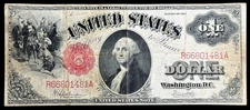 US 1917 $1 United States Legal Tender Note Red Seal, One Dollar Bill