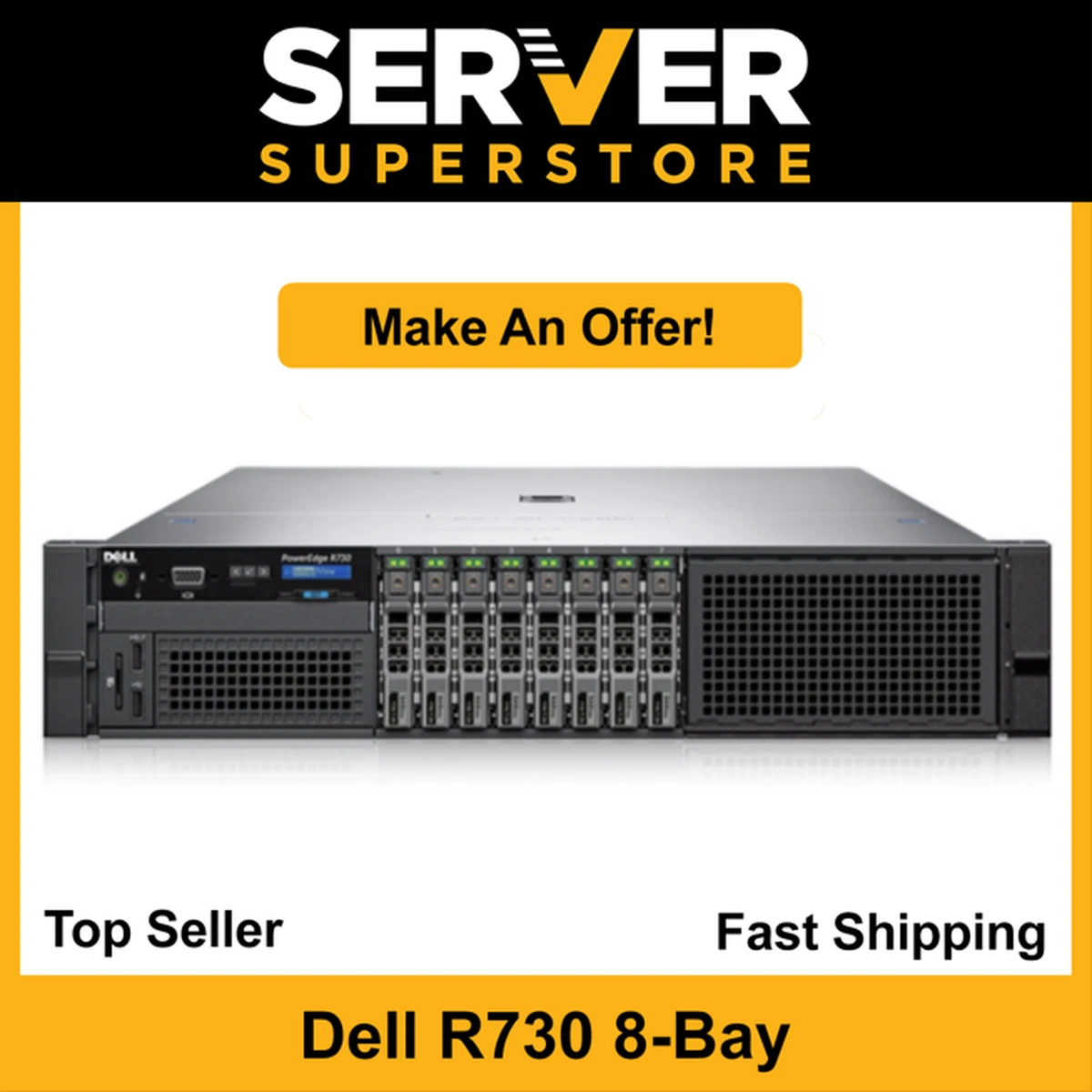 Serveur Dell PowerEdge R730 2U, 2x Xeon E5-2620 V4, 32 Go DDR4, H330 SAS, 3 Ans Garantie