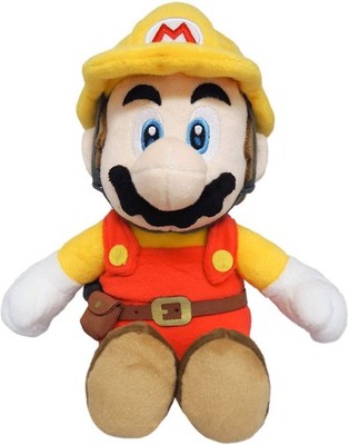 Sanei Super Mario Maker 2 'Builder Mario' 9'' Stuffed Plush USA Seller