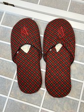 New Vintage Victoria's Secret Flannel Medium/Large Red Plaid SLIPPERS