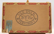 RARE VINTAGE General Cigar Company VAN DYCK CIGAR BOX 32's for Value 5 Cent