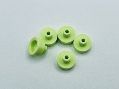 LEGO Parts (5) ~ Yellowish Green Tile Round 1 x 1 w Bar & Pin Holder ~ No 20482