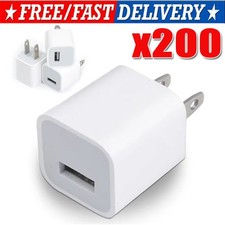 White 1A USB Power Adapter AC Home Wall Charger US Plug FOR i Phone 5 6 7 8 LOT
