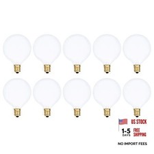 Small Globe G16.5 Round Bulb 40W E12 Candelabra Base 10 Pack for