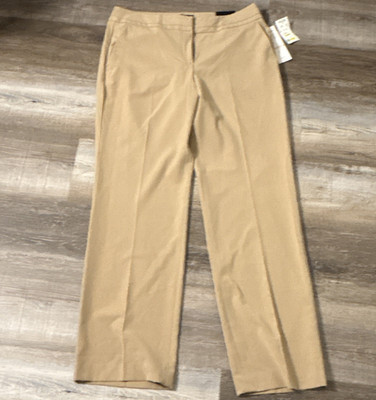 Sharagano Women s Beige Stretch Dress Pants Straight Leg Flat Front 31'' Inseam