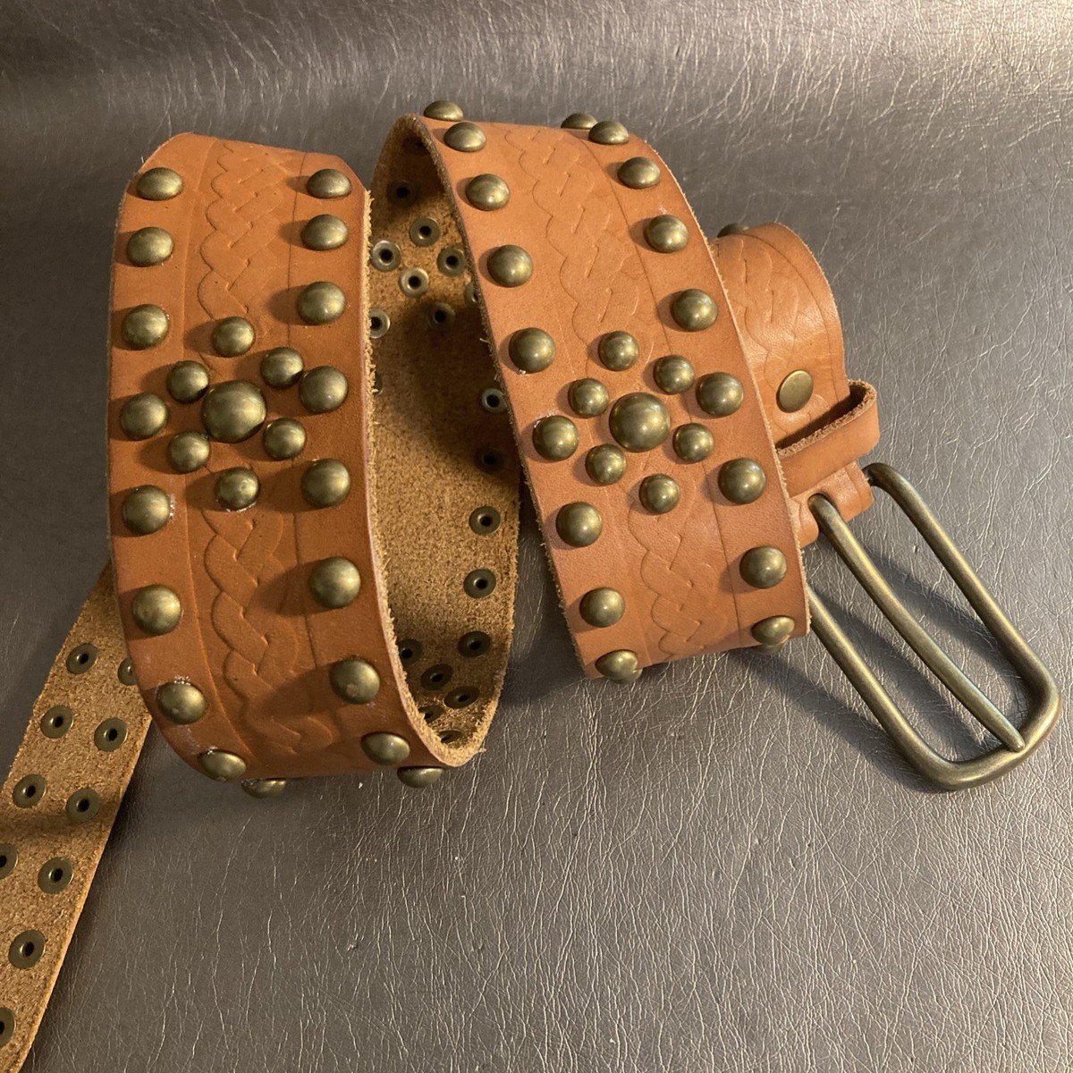 Boho Gap embellished leather studded belt size S GAP Beaded Genuine Leather Embroidered Boho Belts - Size 28  main image 4