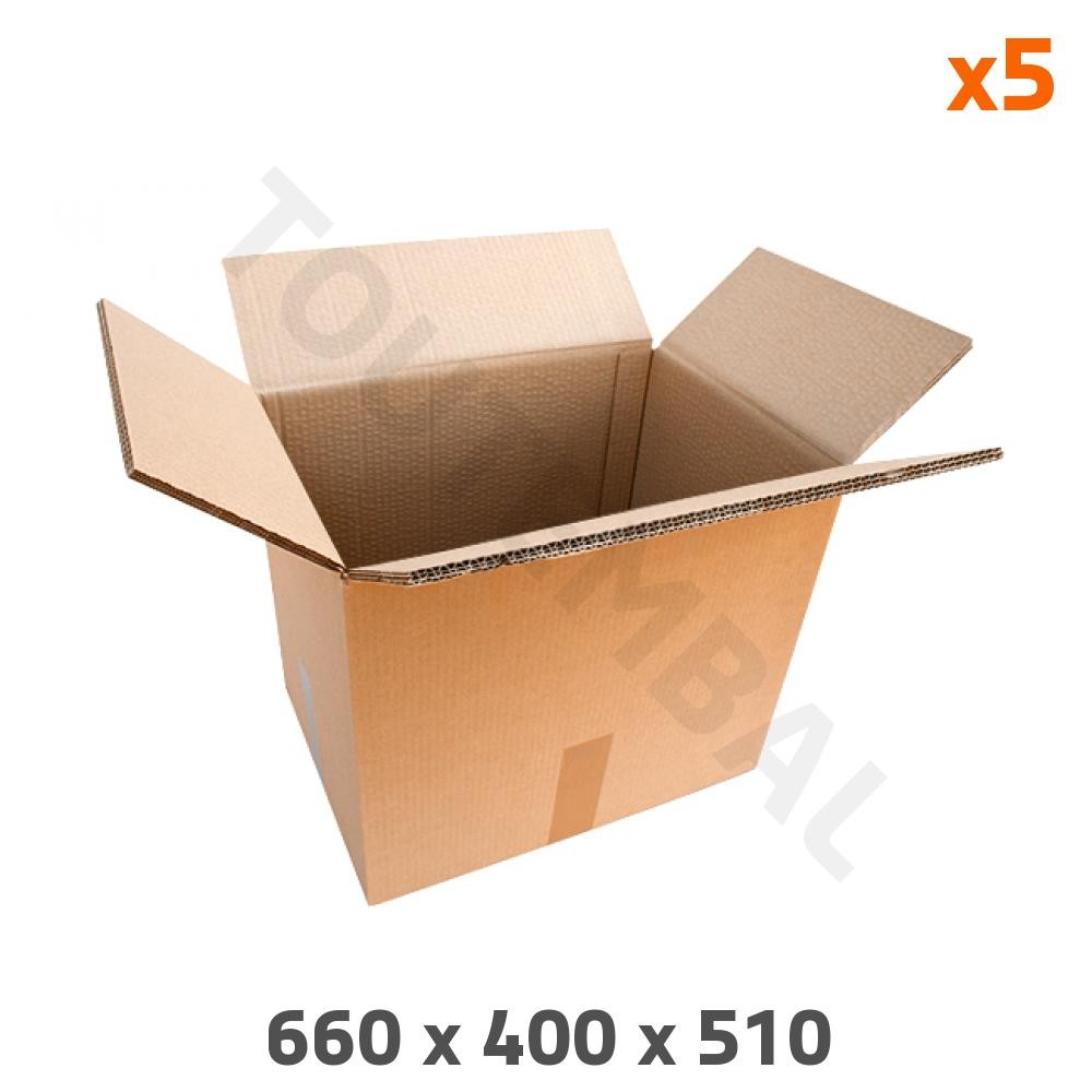 Carton de transport rigide triple cannelure 660 x 400 x 510 mm de qualité industrielle