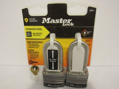 Master Lock 5SSTLJ Stainless Steel Padlocks 2-1/2in Shackle Laminated Body