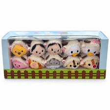 b8-105 Disney Store Tsum Tsum Sheep New Year 2015 Mini Plush Set 10 with Box