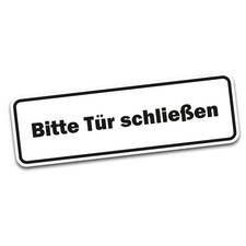 Aufkleber, Warnaufkleber Bitte T&uuml;r schlie&szlig;en 20 x 6 cm schlie&szlig;en T&uuml;re R011