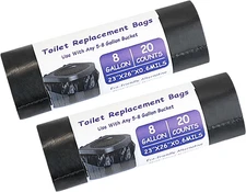 80 PCS Biodegradable Camping Toilet Bags, 22L Capacity, Portable Toilet Bags Fo