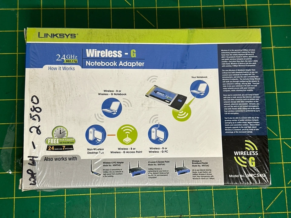 Adaptador Notebook Linksys Wireless-G 2.4GHz WPC54G v3 802.11g Foto 3 de 4