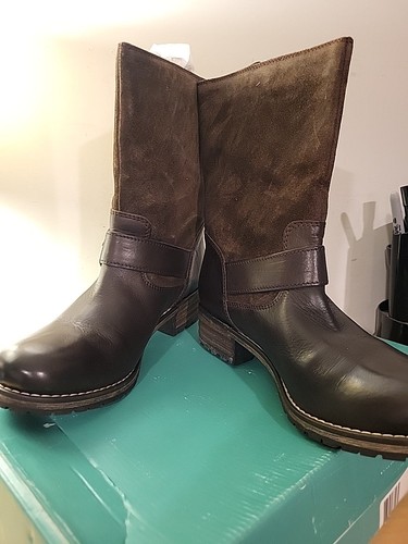 Clarks Majorca Isle Boot Womens Size 9.5M Brown Suede Leather Mid Calf Zip New - Picture 10 of 10
