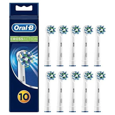 Oral B Cross Action Electric Toothbrush Replacement Brush Heads Refill, 10 Count