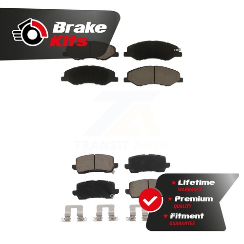 8-Piece Ceramic Brake Pad Set With Clips – Fits 2018-2023 Honda Odyssey (Front & Rear) | Low Dust, Quiet, D2089/D1698 Compatible