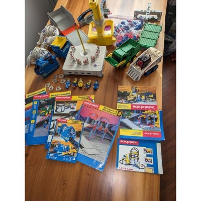 UNTESTED 30+ LBS Huge Rokenbok Lot Motorized Vehicles Monorail Crane Manuals