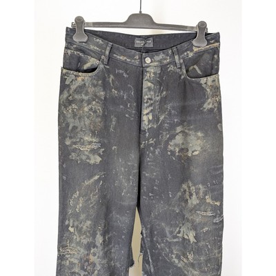 Balenciaga Unisex Super Destroyed Baggy Pants 13 in Flat Black