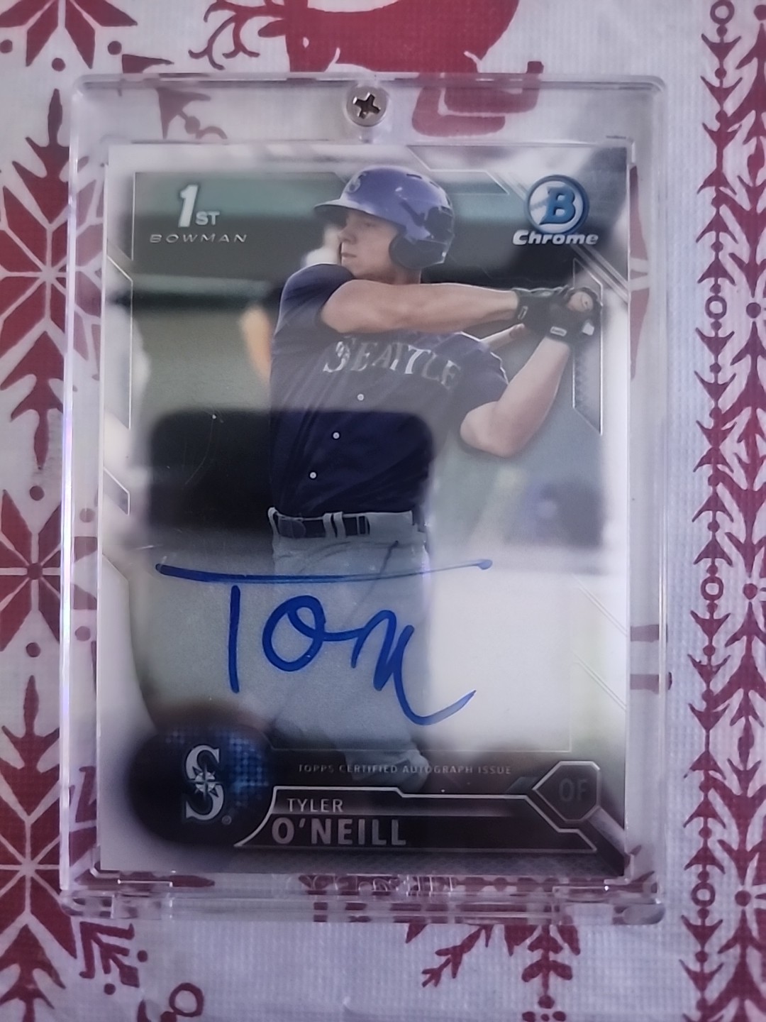 Tyler O'Neill 2016 Bowman Chrome Signed On-Card Auto 1st Prospect Rookie RC