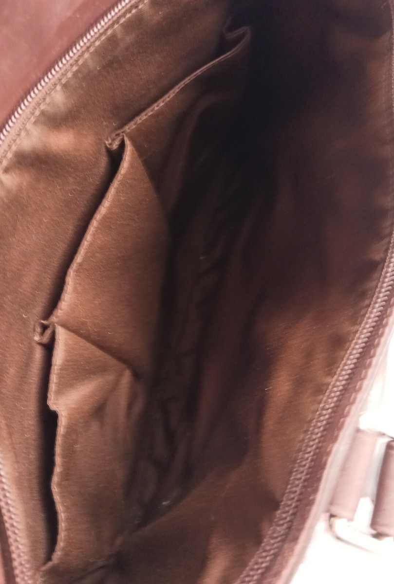 Coach F71066 Lexington Chocolate Brown Leather Turnlock Briefcase
