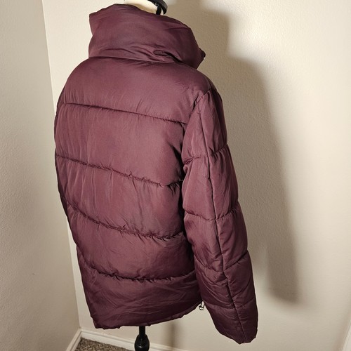 H&M Jacket Women's Size S Wine Padded Puffer Streetwear Winter Coat Casual Warm - Picture 4 of 17