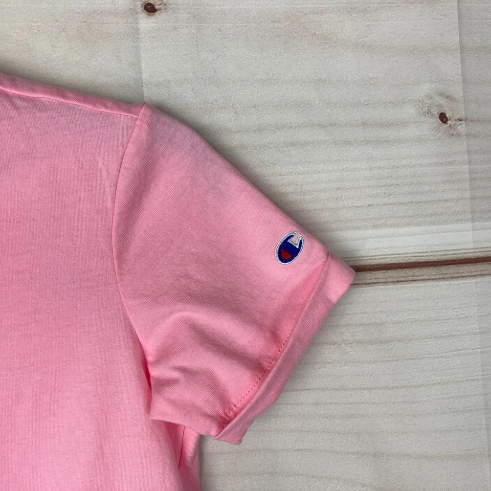 Champion Top Girls 6X Pink T-Shirt Logo Graphic Short Sleeve Tie-Front Crew Neck - Image 3 of 4