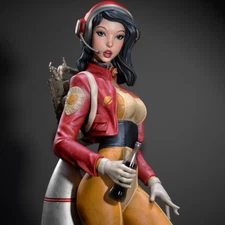 Retro Pinup Astronaut Unpainted Unassembled 3D printed Resin Model Kit GK2