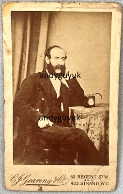 CDV GALVANOMETER WISSENSCHAFTLER PHYSIKER ANTIKES FOTO LONDON VIKTORIANISCH UNBEKANNT