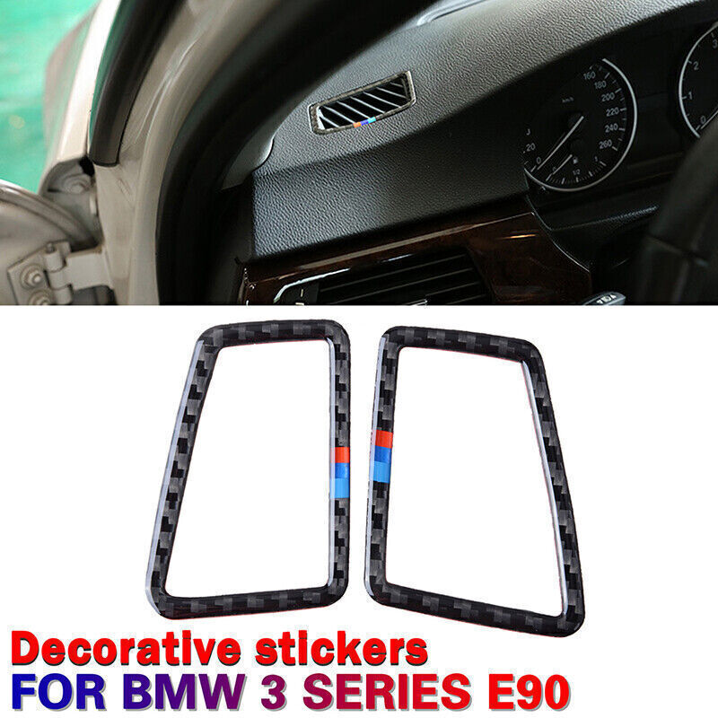Real Carbon Fiber Side Air Vent Outlet Cover Trim for BMW 3 Series E90 E92 05-12