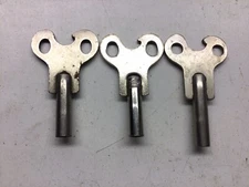 3 Chrome Plated Steel Clock Winding Keys