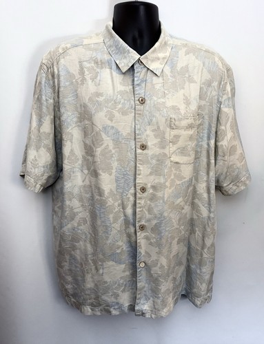 TOMMY BAHAMA Camp Shirt 100% Silk Mens XL Hawaiian Floral Tropic Beach Resort - Picture 5 of 13